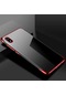 Kilifone - Xiaomi Uyumlu Redmi 7a - Kılıf Dört Köşesi Renkli Arkası Şefaf Lazer Silikon Kapak - Kırmızı