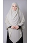 Ekru Pratik Hazır Geçmeli Tesettür Eşarp Medine İpeği Bağcıklı Sufle Hijab 2301 27