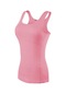 Pembe Spor Kadın Yoga Yeleği Spor Spor Gömlek Kolsuz Ev Spor Salonu Egzersiz Koşu Tankları Üstleri