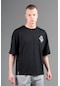 Maraton Sportswear Oversize Erkek Bisiklet Yaka Kısa Kol Basic Siyah T-shirt 22694-siyah Siyah