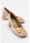 Elois Bej-altın Tokalı Kadın Topuklu Ayakkabı