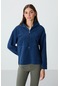 Tommy Life Parlament Kalın Yumuşak Dokulu Kapüşonlu Oversize Nakışlı Polar Kadın Sweatshirt -97286 Parlament Mavisi