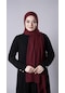 Bordo Pratik Hazır Geçmeli Şal Şifon Kumaş Hijab Bone 3009 16