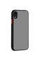 Kilifone - İphone Uyumlu İphone Xr 6.1 - Kılıf Arkası Buzlu Renkli Düğmeli Hux Kapak - Siyah