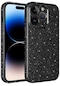 iPhone Uyumlu 14 Pro Max Kılıf Simli Işılıtılı Renkli Parlak Kamera Korumalı Silikon Kapak Koton - Siyah