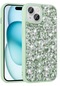 Kilifone - İphone Uyumlu İphone 15 Plus - Kılıf Parlak Parıltılı Taşlı Şık Linea Kapak - Açık Yeşil