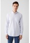 Avva Erkek Açık Mavi %100 Pamuk Oxford Düğmeli Yaka Çizgili Standart Fit Normal Kesim Gömlek A31Y2055