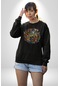 Turkiye Özel Karakterleri Unisex Siyah Baskılı Sweatshirt Siyah