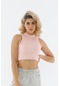 Maraton Sportswear Slimfit Kadın Bisiklet Yaka Kolsuz Basic Mercan Bra 18364-Mercan