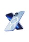 Noktaks - iPhone Uyumlu 13 Pro Max - Kılıf Sert Kablosuz Şarj Destekli Krom Magsafe Kapak - Lila