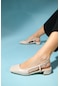 Luvishoes Jesty Bej Cilt Kadın Topuklu Sandalet
