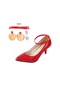 Kırmızı Kadın Ayakabı Yüksek Topuklu Ayarlanabilir Ayak Bileği Ayakkabı Kemer Tutma Gevşek Paket Ayakkabı Bağcıkları Kravat Sapanlar Bant Dantel
