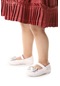 Kiko Kids Cırtlı Kum Sim Fiyonklu Kız Çocuk Babet Ayakkabı Ege 202 Rugan Beyaz