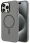 Mutcase - İphone Uyumlu İphone 15 Pro Max - Kılıf Sert Kablosuz Şarj Destekli Buzlu C-pro Magsafe Kapak - Koyu Gri