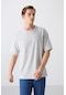 Tommy Life Taş Pamuklu Kalın Yumuşak Dokulu Oversize Fit Basic Erkek T-shirt - 88349 Taş