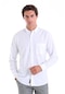 Hatemoğlu Beyaz Comfort Fit Düz 100% Pamuk Düğmeli Yaka Uzun Kollu Casual Oxford Gömlek