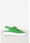 Yeşil Dericlub 7703 Gerçek Deri Kadın Sandalet