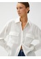 Koton Cepli Taş Detaylı Gömlek Modal Karışımlı Beyaz 3sak60014ew 3SAK60014EW000