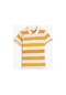 Koton Polo Tişört Kısa Kollu Düğmeli Pamuklu Sarı Çizgili 3skb10181tk 3SKB10181TK18Z