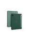 Mutcase - İpad Uyumlu İpad Pro 12.9 2022 M2 - Kılıf Kalem Bölmeli Stand Olabilen Origami Tri Folding Tablet Kılıfı - Koyu Yeşil