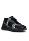 Tonny Black Unisex Siyah Füme Cilt Faylon Taban Bağcıklı Spor Ayakkabı