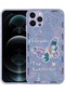 Ekılıf - İphone 13 Pro Uyumlu Kılıf Desenli Sert Silikon Mumila Kapak - Lilac Flower