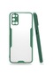 Mutcase - Oppo Uyumlu A52 - Kılıf Kenarı Renkli Arkası Şeffaf Parfe Kapak - Koyu Yeşil