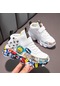 Beyaz Çocuk Spor Ayakkabı Çocuk Rahat Ayakkabılar Kız Erkek Pu Deri Daireler Kauçuk Taban Bebekler Spor Ayakkabı