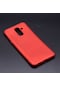 Mutcase - Samsung Uyumlu Galaxy A6 Plus 2018 - Kılıf Mat Renkli Esnek Premier Silikon Kapak - Kırmızı