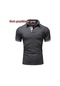 Koyu Gri Moda Erkek T-shirt Baskı Kişilik İnce Kısa Kollu Gömlek Polo Gömlek