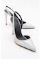 Twine Metalik Gümüş Kadın Topuklu Ayakkabı