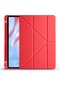 Mutcase - Huawei Uyumlu Honor X8 Pro 11.5' - Kılıf Kalem Bölmeli Stand Olabilen Origami Tri Folding Tablet Kılıfı - Kırmızı