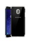 Mutcase - Samsung Uyumlu Galaxy J4 - Kılıf Dört Köşesi Renkli Arkası Şefaf Lazer Silikon Kapak - Gri