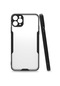 Mutcase - İphone Uyumlu İphone 11 Pro - Kılıf Kenarı Renkli Arkası Şeffaf Parfe Kapak - Siyah