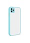 Noktaks - iPhone Uyumlu 11 Pro Max - Kılıf Arkası Buzlu Renkli Düğmeli Hux Kapak - Turkuaz