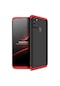 Mutcase - Samsung Uyumlu Galaxy A21s - Kılıf 3 Parçalı Parmak İzi Yapmayan Sert Ays Kapak - Siyah-kırmızı