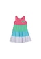 Lovetti Şeker Pembe Kız Çocuk Renkli Büzgülü Askılı Elbise 5983P014