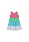 Lovetti Şeker Pembe Kız Çocuk Renkli Büzgülü Askılı Elbise 5983P014