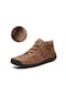 Kahverengi El-dikiş Deri Erkek Bot Sonbahar Kış Rahat Bölünmüş Deri Ayakkabı Erkek Ayak Bileği Çizmeler
