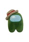 10cm Aramızda Hasır Şapkalı Peluş Oyuncak Bebek Oyun Figürü Koyu Yeşil