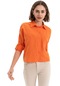 Kadın Orange Tek Cep Kısa Gömlek-22801-orange