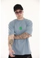 The Champ Clothing Bisiklet Yaka Oversize Erkek T-shirt Mavi