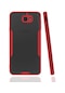 Mutcase - Samsung Uyumlu Galaxy J7 Prime / J7 Prime Iı - Kılıf Kenarı Renkli Arkası Şeffaf Parfe Kapak - Kırmızı