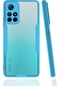 Noktaks - Xiaomi Redmi Note 11t 5g Uyumlu - Kılıf Kenarı Renkli Arkası Şeffaf Parfe Kapak - Mavi