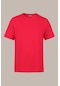 COMEOR Erkek Kırmızı Slim Fit Pamuklu Kısa Kollu Bisiklet Yaka T-shirt Kırmızı