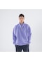 James Erkek Lila Dik Yaka Oversize Yarı Fermuarlı Sweatshirt