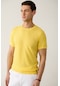 Avva Erkek Sarı Bisiklet Yaka Dokulu Triko T-shirt E005027