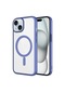 Noktaks - iPhone Uyumlu 15 Plus - Kılıf Sert Kablosuz Şarj Destekli Mat Riksos Magsafe Kapak - Mavi