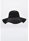 Geniş Kenar Kadın Floppy Siyah Fötr Şapka - Standart