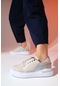 Luvishoes Fresh Bej Renkli Simli Kadın Spor Ayakkabı